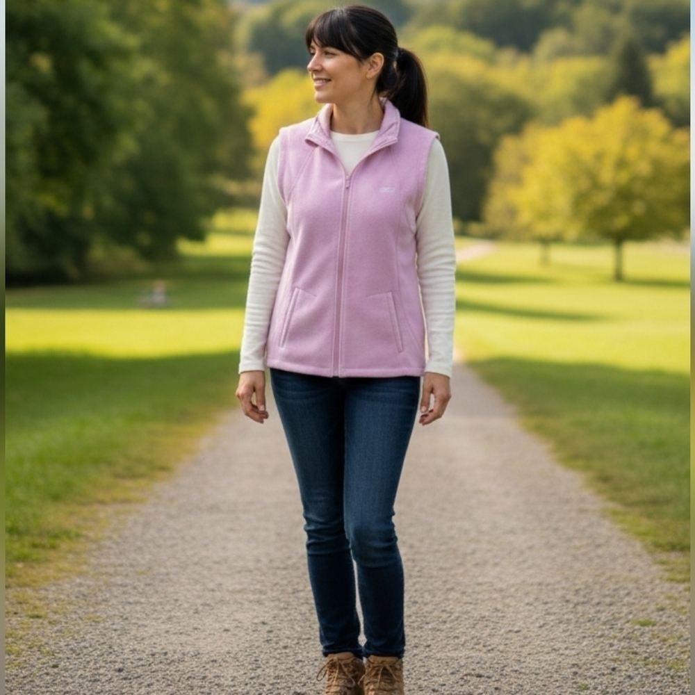 Reebok Women's Top Vest Full Zip Pink Color Size L